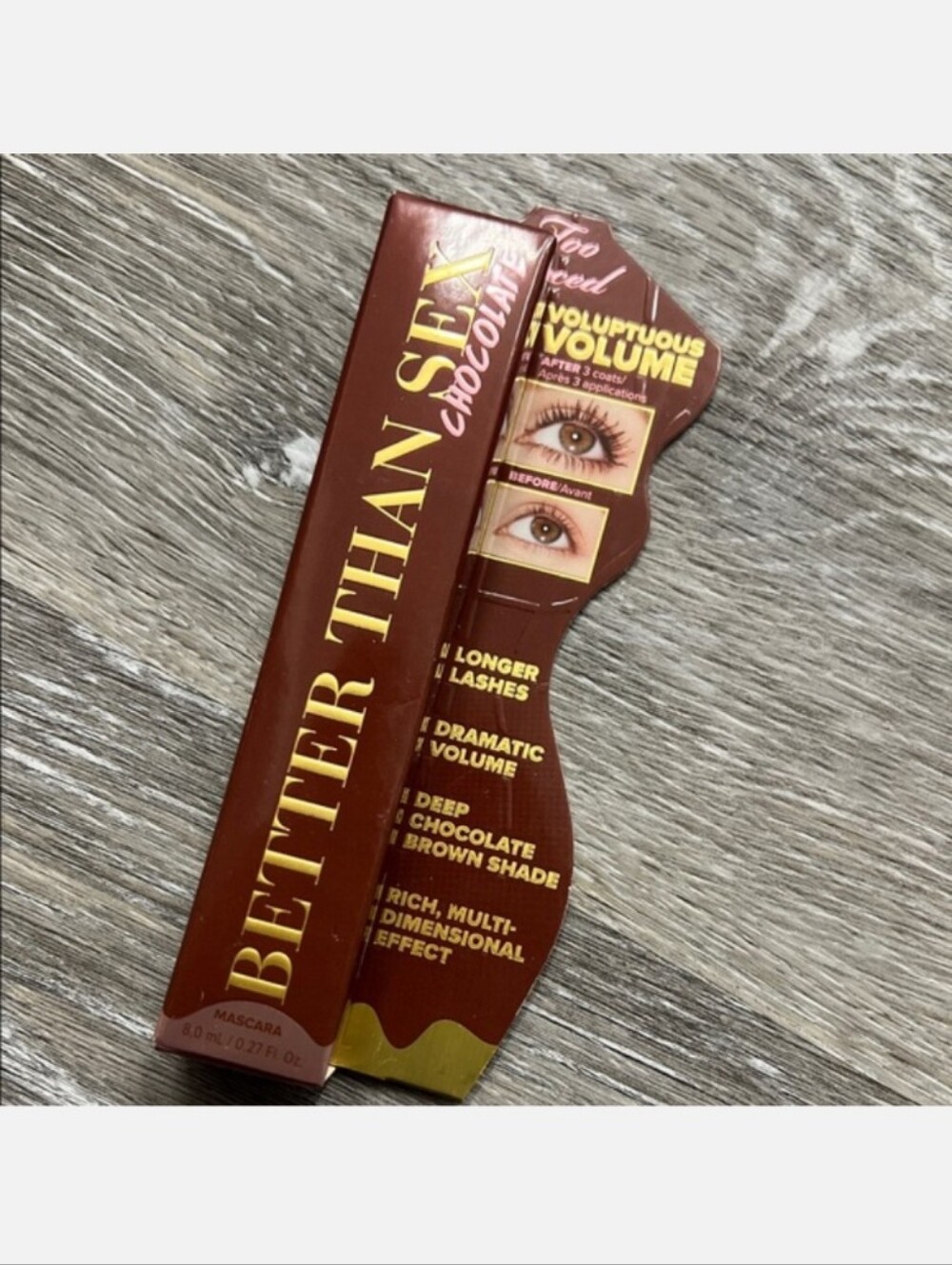 Too Faced Better Than Sex Chocolate Mascara in Brown NIB NEW